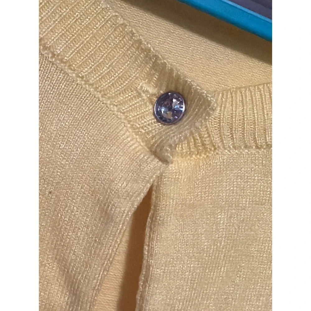 Express‎ Design Studio Yellow Rhinestone Button V-Neck Cardigan Medium RN55285